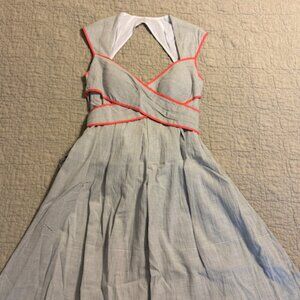 Jessica Simpson Gray and Pink Midi Dress